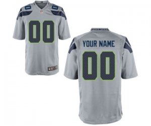 Men\'s Seattle Seahawks Nike Gray Custom Game Jersey