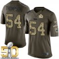 Youth Nike Panthers #54 Shaq Thompson Green Super Bowl 50 Stitched Salute to Service Jersey