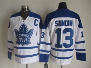 NHL Toronto Maple Leafs #13 Mats Sundin white Throwback Fel Visking Shoulder Stitched jerseys