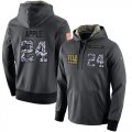 NFL Mens Nike New York Giants #24 Eli Apple Stitched Black Anthracite Salute to Service Player Performance Hoodie