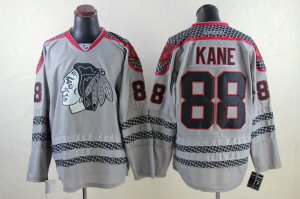 NHL Chicago Blackhawks #88 Patrick Kane Charcoal Cross Check Jerseys