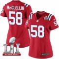 Womens Nike New England Patriots #58 Shea McClellin Elite Red Alternate Super Bowl LI 51 NFL Jersey