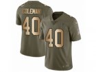 Men Nike Atlanta Falcons #40 Derrick Coleman Limited Olive Gold 2017 Salute to Service NFL Jersey