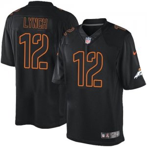 Nike Denver Broncos #12 Paxton Lynch Black Men Stitched NFL Impact Limited Jersey