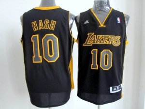 nba los angeles lakers #10 nash black-yellow[revolution 30 swingman]