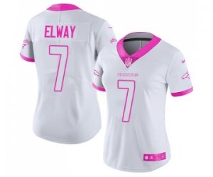 Women\'s Nike Denver Broncos #7 John Elway Limited Rush Fashion Pink NFL Jersey