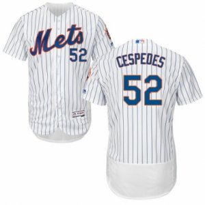 Men\'s Majestic New York Mets #52 Yoenis Cespedes White Flexbase Authentic Collection MLB Jersey