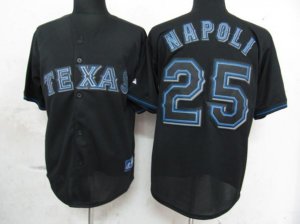 mlb texas rangers #25 napoli black fashion