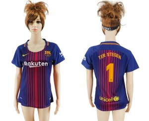 2017-18 Barcelona 1 TER STEGEN Home Women Soccer Jersey