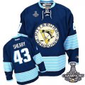 Mens Reebok Pittsburgh Penguins #43 Conor Sheary Authentic Navy Blue Third Vintage 2016 Stanley Cup Champions NHL Jersey