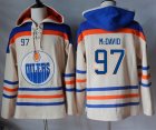 Mens Edmonton Oilers #97 Connor McDavid Cream Sawyer Hooded Sweatshirt Stitched NHL Jersey