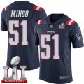 Youth Nike New England Patriots #51 Barkevious Mingo Limited Navy Blue Rush Super Bowl LI 51 NFL Jersey