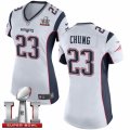 Womens Nike New England Patriots #23 Patrick Chung Elite White Super Bowl LI 51 NFL Jersey
