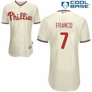 Men\'s Majestic Philadelphia Phillies #7 Maikel Franco Authentic Cream Alternate Cool Base MLB Jersey