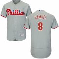 Men's Majestic Philadelphia Phillies #8 Juan Samuel Grey Flexbase Authentic Collection MLB Jersey