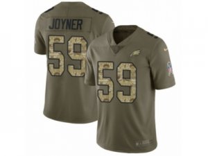 Men Nike Philadelphia Eagles #59 Seth Joyner Limited Olive Camo 2017 Salute to Service NFL Jersey