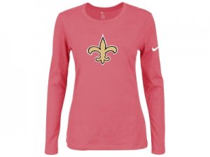Nike New Orleans Saints Women\'s Of The City Long Sleeve Tri-Blend T-Shirt - Pink