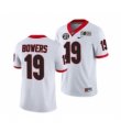 Mens Georgia Bulldogs #19 Brock Bowers 2022 Patch White College Football Stitched Jersey