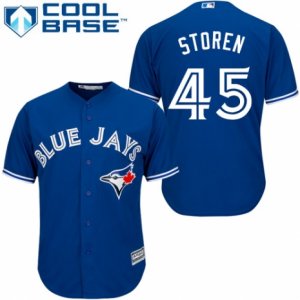 Mens Majestic Toronto Blue Jays #45 Drew Storen Replica Blue Alternate MLB Jersey