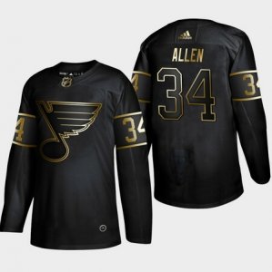 Blues #34 Jake Allen Black Gold Adidas Jersey