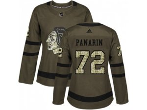 Women Adidas Chicago Blackhawks #72 Artemi Panarin Green Salute to Service Stitched NHL Jersey