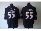 Nike Baltimore Ravens #55 Terrell Suggs black jerseys[Limited Art Patch]