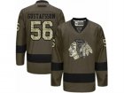 Mens Reebok Chicago Blackhawks #56 Erik Gustafsson Authentic Green Salute to Service NHL Jersey