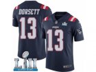 Men Nike New England Patriots #13 Phillip Dorsett Limited Navy Blue Rush Vapor Untouchable Super Bowl LII NFL Jersey