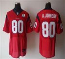 Nike Texans #80 Andre Johnson Red With Hall of Fame 50th Patch NFL Elite Jersey