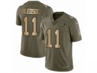 Men Nike New England Patriots #11 Drew Bledsoe Limited Olive Gold 2017 Salute to Service NFL Jersey