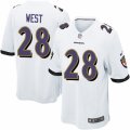 Mens Nike Baltimore Ravens #28 Terrance West Game White NFL Jersey