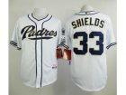 San Diego Padres #33 James Shields White Cool Base Stitched Baseball Jersey
