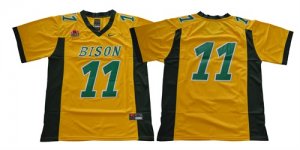 North Dakota State Bison #11 Yellow College Football Jersey