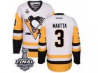 Mens Reebok Pittsburgh Penguins #3 Olli Maatta Authentic White Away 2017 Stanley Cup Final NHL Jersey