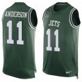 Mens Nike New York Jets #11 Robby Anderson Limited Green Player Name & Number Tank Top NFL Jersey