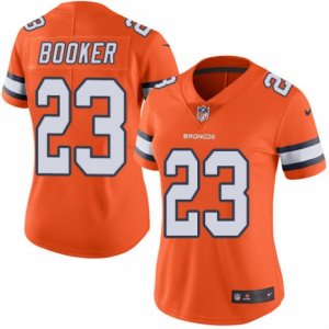 Women\'s Nike Denver Broncos #23 Devontae Booker Limited Orange Rush NFL Jersey