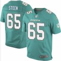 Mens Nike Miami Dolphins #65 Anthony Steen Elite Aqua Green Team Color NFL Jersey