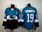 NHL San Jose Sharks #19 Joe Thornton blue-black jerseys
