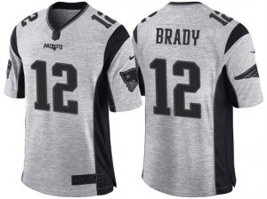 Nike New England Patriots #12 Tom Brady 2016 Gridiron Gray II Mens NFL Limited Jersey