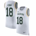Mens Nike Green Bay Packers #18 Randall Cobb Limited White Rush Player Name & Number Tank Top NFL Jersey