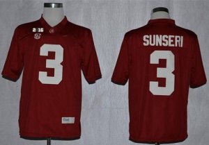 NCAA Alabama Crimson Tide #3 Vinnie Sunseri Red 2016 College Football Playoff National Championship Jersey