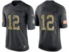 Nike New England Patriots #12 Tom Brady Mens Stitched Black NFL Salute to Service Limited Jerseys