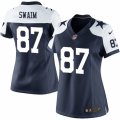 Women's Nike Dallas Cowboys #87 Geoff Swaim Limited Navy Blue Throwback Alternate NFL Jersey