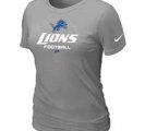 Women Detroit Lions Light Grey T-Shirt