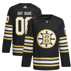 Men\'s Boston Bruins Custom Black 100th Anniversary Stitched Jersey