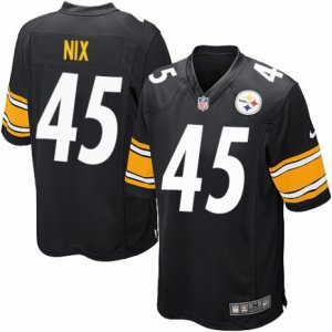 Mens Nike Pittsburgh Steelers #45 Roosevelt Nix Game Black Team Color NFL Jersey