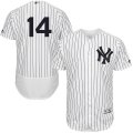 Men's Majestic New York Yankees #14 Starlin Castro White Navy Flexbase Authentic Collection MLB Jersey