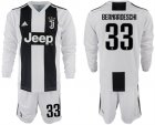 2018-19 Juventus 33 BERNARDESCHI Home Long Sleeve Soccer Jersey