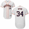 Men's Majestic Houston Astros #34 Nolan Ryan White Flexbase Authentic Collection MLB Jersey