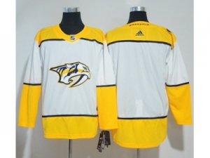 Men Adidas Nashville Predators Blank White Road Authentic Stitched Custom Jersey